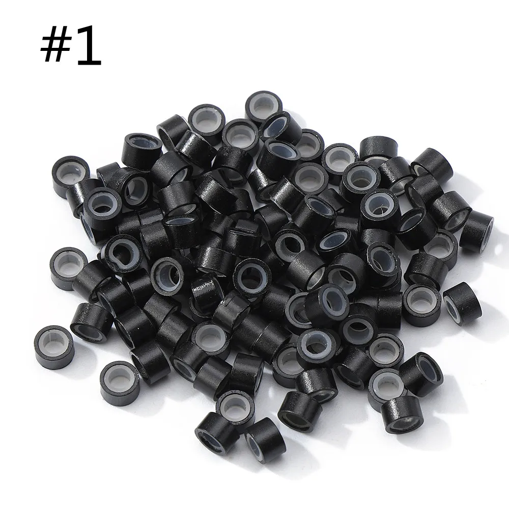 Silicon Aluminum Large Size Micro Ring 1000pcs Tubes #11 Color 5mm Beads Link for Pre bonded I tip hair extensions