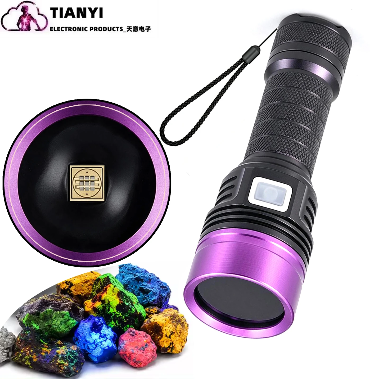 High-Power 10,0mW UVC Deep Ultraviolet Flashlight 254nm UV Light 21700 Type for Fluorescent Mineral And Gemstone Detection