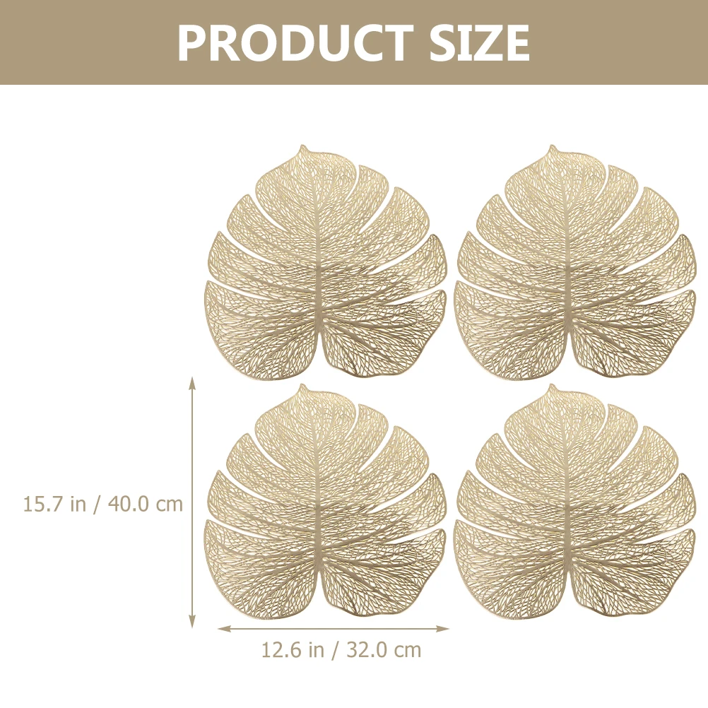 

4pcs Table Mat Monstera Leaf Shape Reusable Waterproof Placemats For Dining Table Decor Summer Party Coffee Bar Home Decoration
