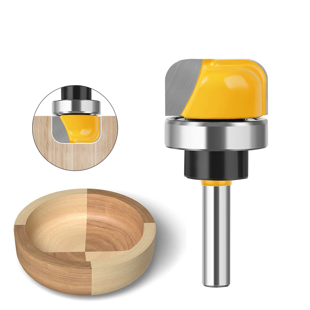 

1PC 8MM Shank Milling Cutter Wood Carving 1-1/8" Diameter Bowl & Tray Router Bit Woodworking Concave Radius Milling Cutters Tool