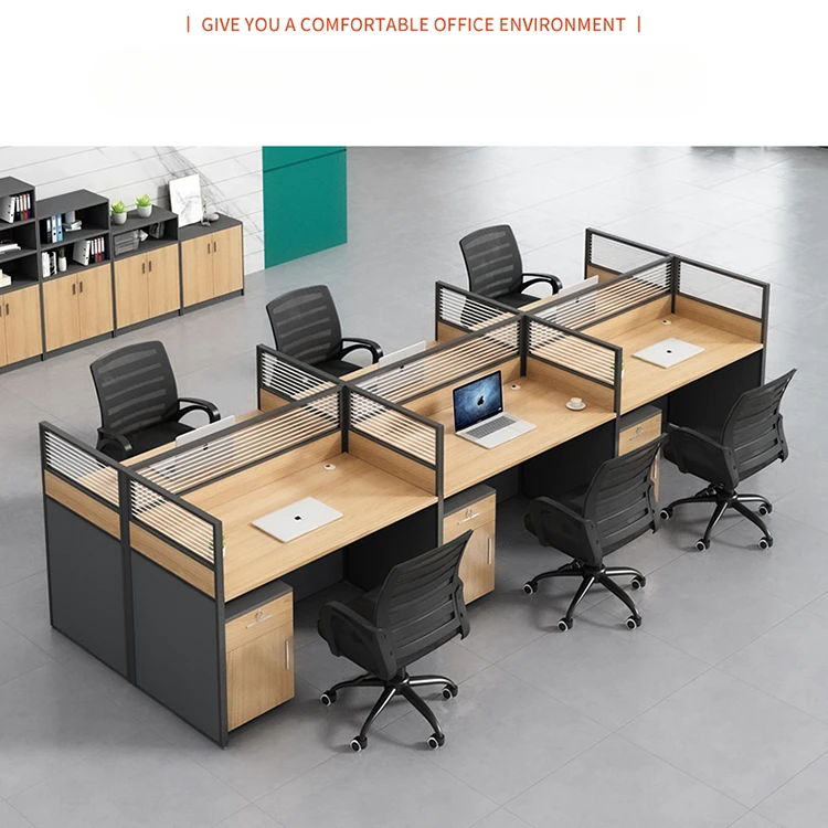 Staff Office Desk and Chair Combination 6 People Simple Modern Office Screen Single Partition Desk Furniture