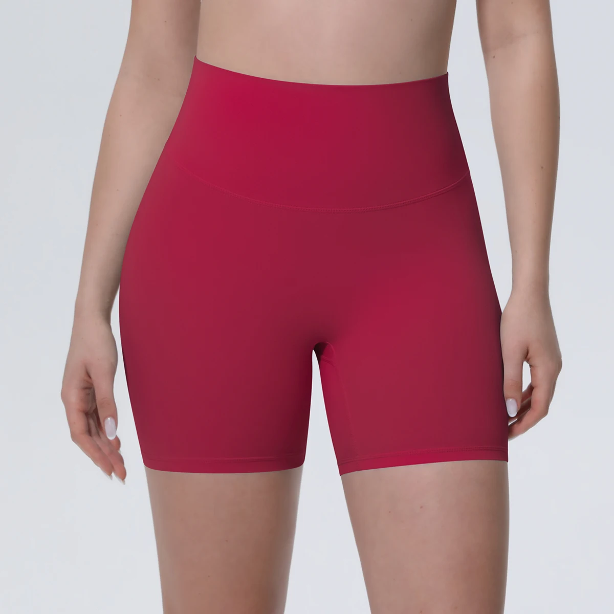 1 Stück Damen Sport-Kurze Yoga-Leggings Einfarbige Hochtaillierte Fitness-Shorts Schnelltrocknende Radfahr-Workout Nahtlose Shorts – Detail 31