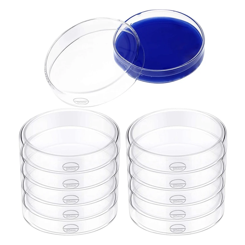 Glass Petri Dish Set Borosilicate Lab Plates Transparent Tissue Culture Plates With Lid (10 Pieces)