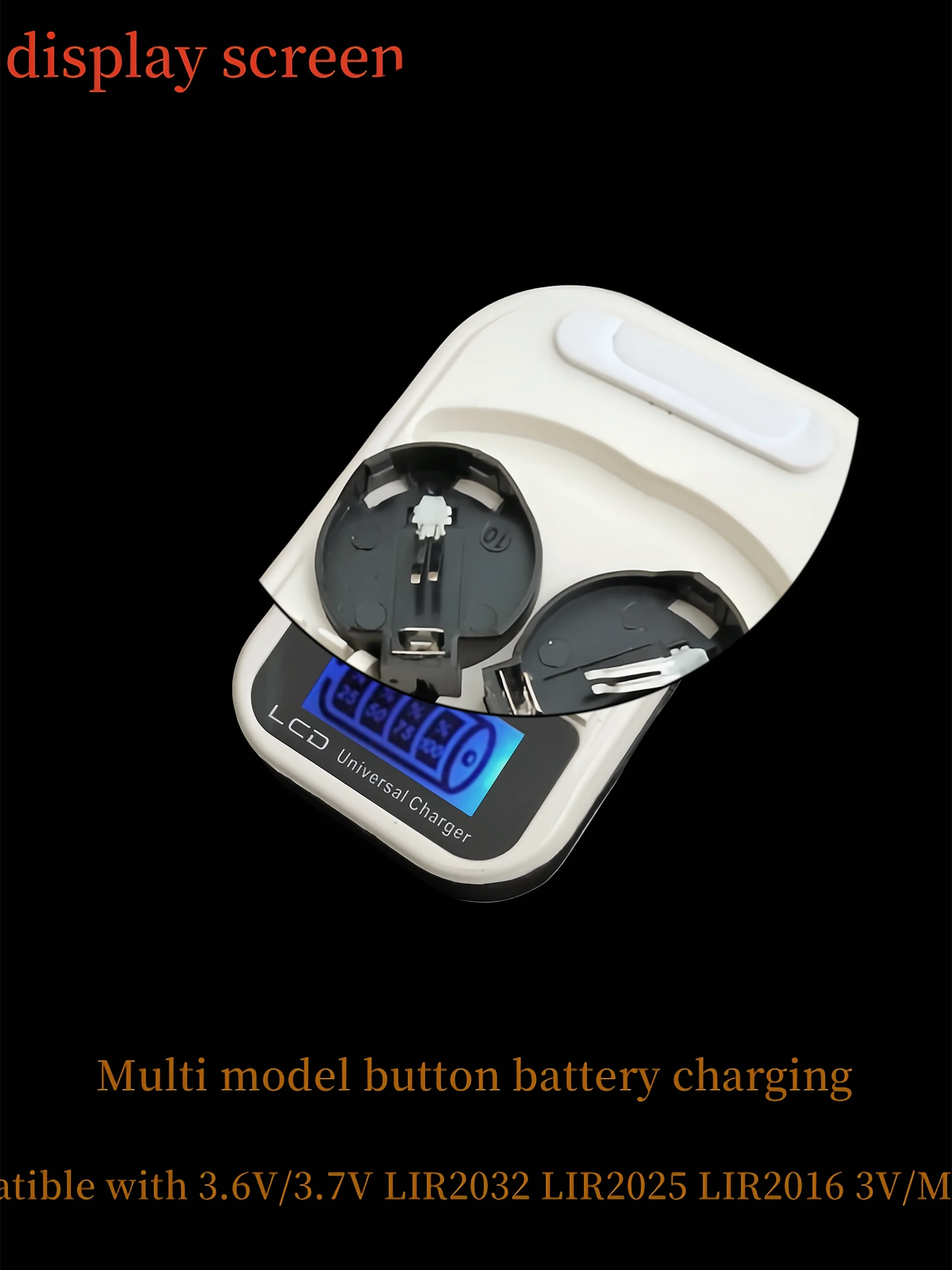 LCD display screen Multi model button battery charging Compatible with 3.6V/3.7V LIR2032 LIR2025 LIR2016 3V/ML2032