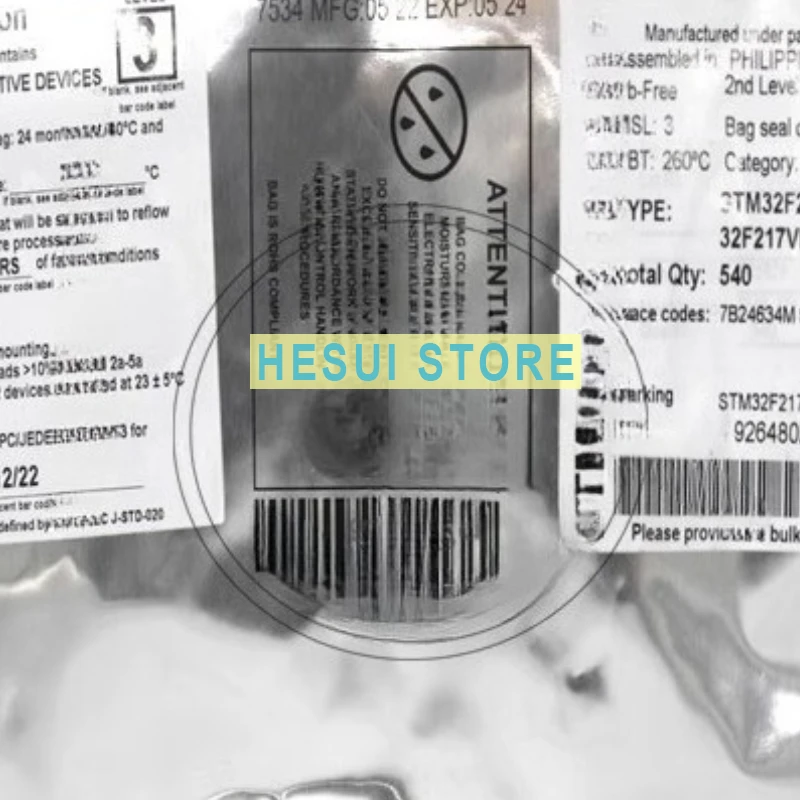 

10PCS STM32F217VET6 LQFP-100 32-bit microcontroller STM32F217VET6