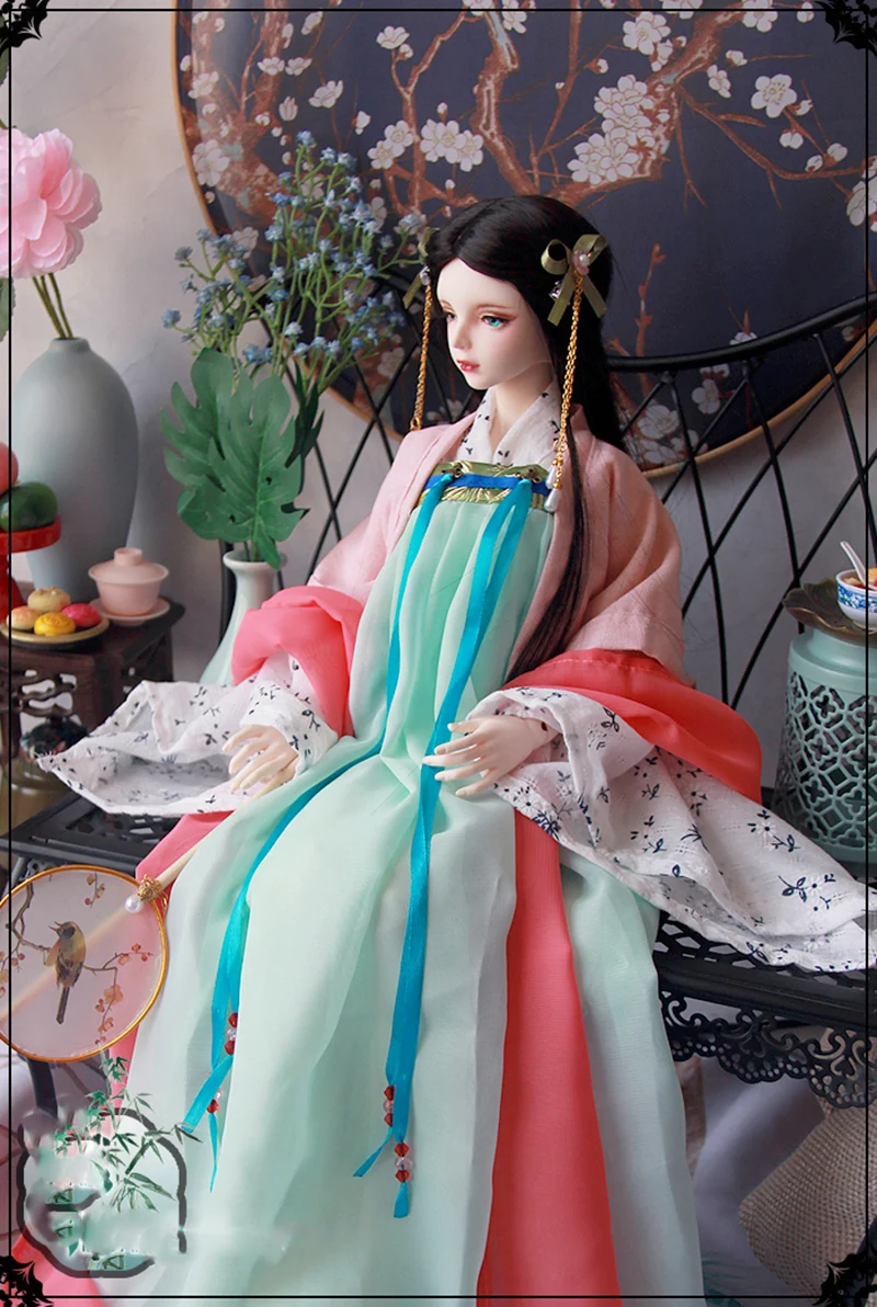 1/4 1/3 Scale BJD Clothes Ancient Costume Fairy Dress Chinese Hanfu Outfit For BJD/SD MSD SD13 EID Big Girl Doll Accessories