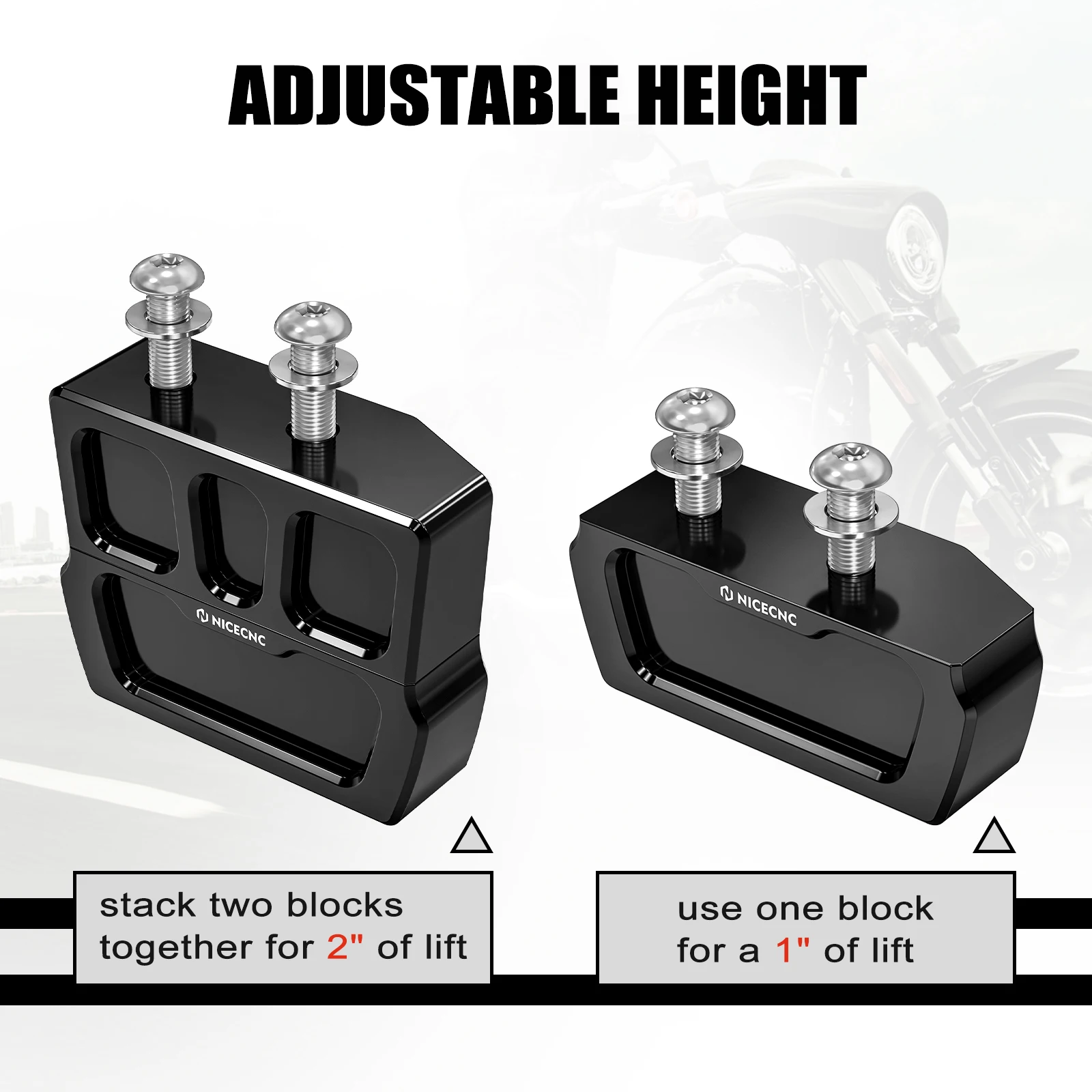 Für Harley Sportster 1200 Custom 2003-2020 Kickstand Lift Block 1 "/2" Für Harley Forty Eight XL1200X Eisen Sportster 883 XL883 – Detail 4