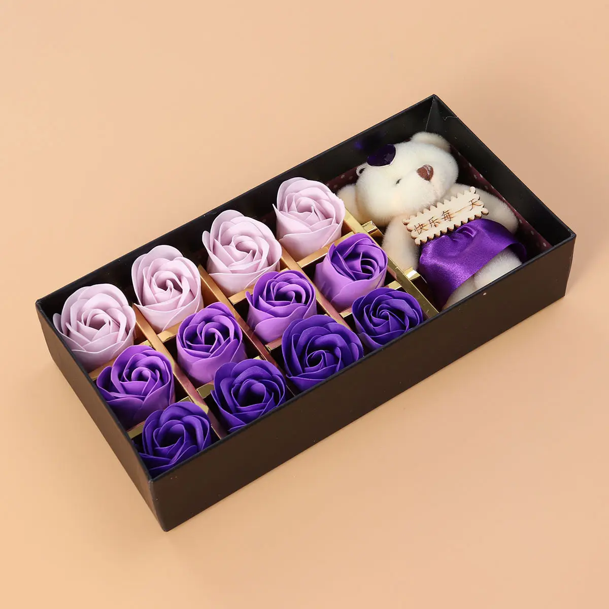 

12Pcs Gradient Simulation Rose Soap Multicolor Scented Flower Petals Bath Body Gift Box Valentine Mother Birthday Wedding Decor