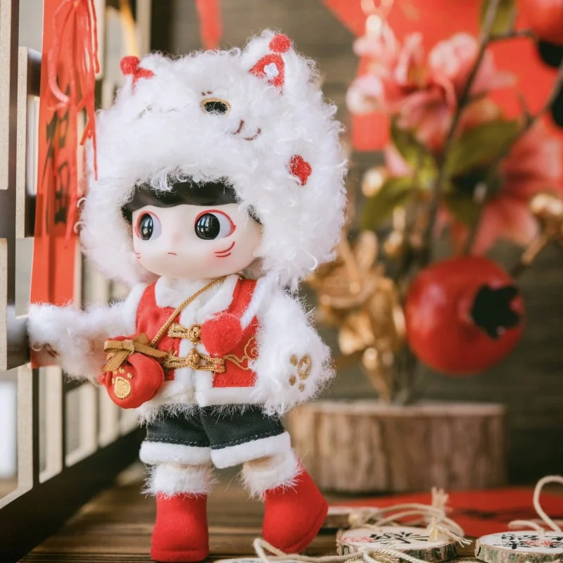 Genuine Dimoo Fortune Into The Cat Series Chinese New Year Articular Mobility Doll Cute Moveable Figure Bjd Doll New Year Gift