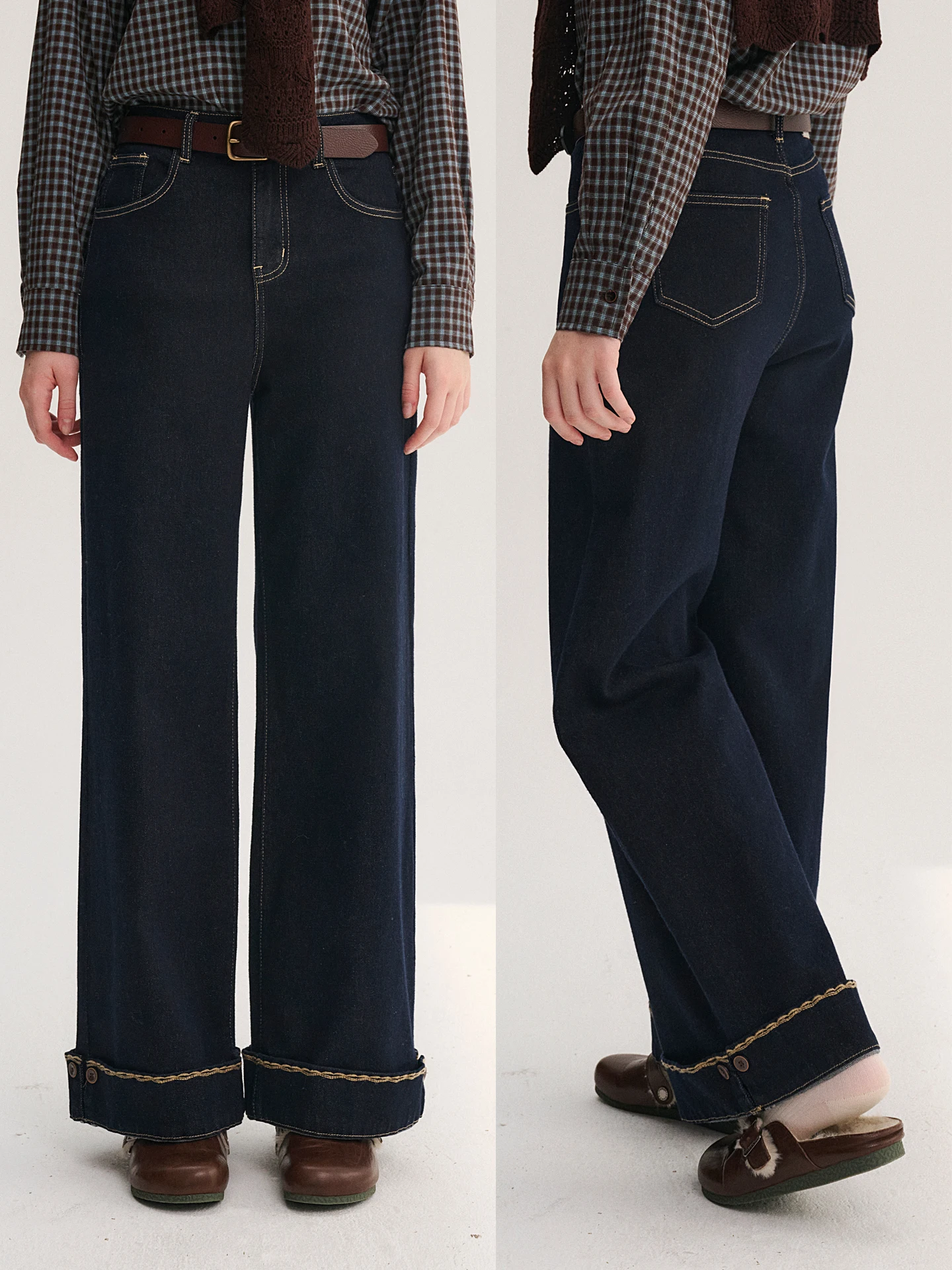 

Джинсы женские с высокой талией, широкие, прямые, эластичные, стройнящие, для танцев, вальса, в стиле ретро, из смесового хлопка, повседневные