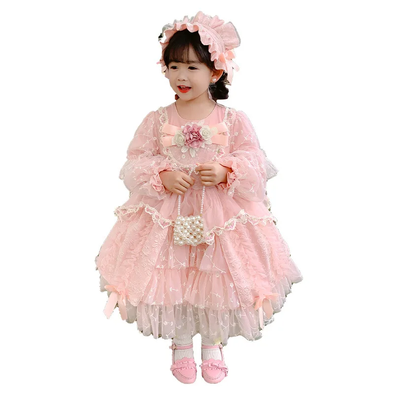 Costume per bambini vestito per ragazze bambino autunno inverno Lolita ragazza Kawaii abito da sposa ragazza abito da ballo principessa abiti da