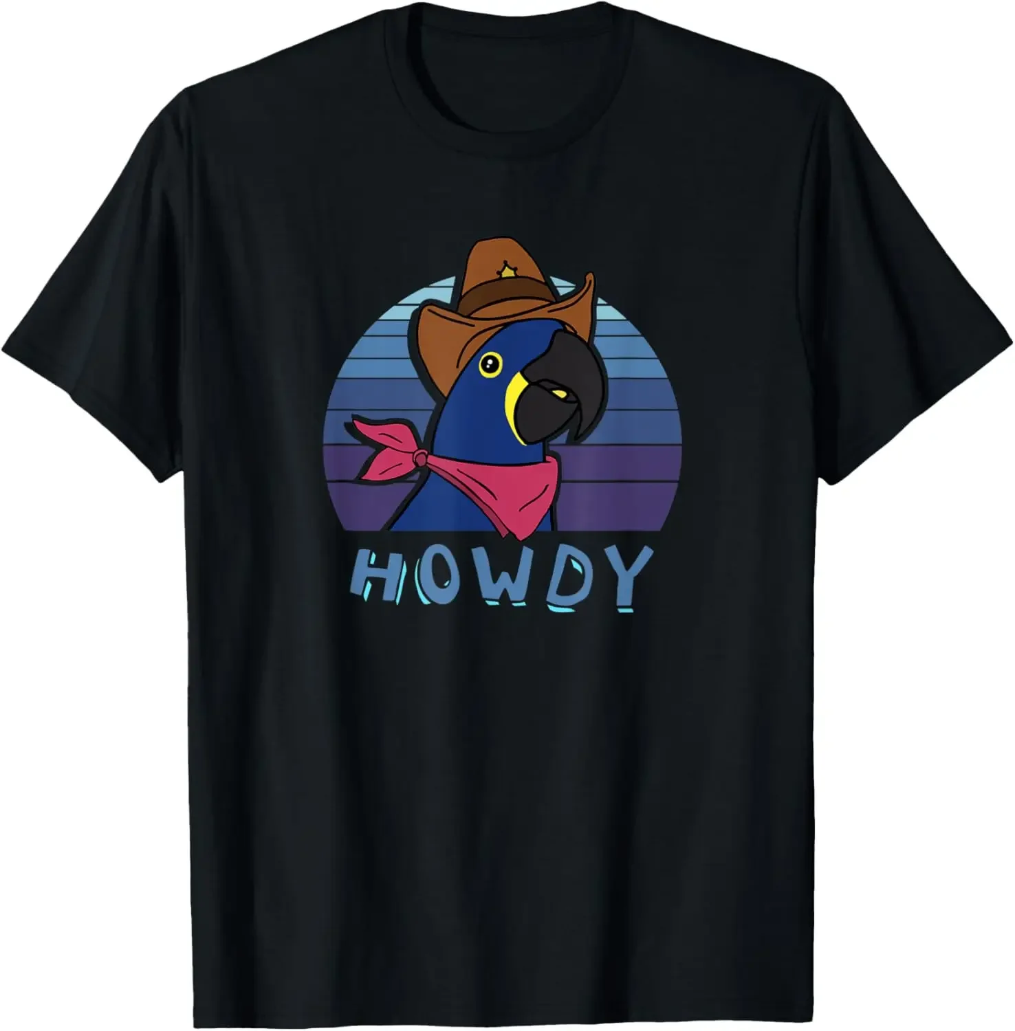 Aesthetic Howdy Parrot Cowboy Indigo Hyacinth macaw Bird T-Shirt