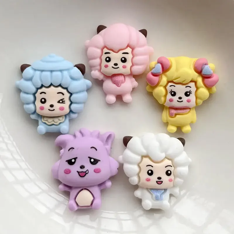 10pcs 26mm mixed wolf and sheep resin decorative handicraft scrapbook suitable for mobile phone decoration Diy hair accessories