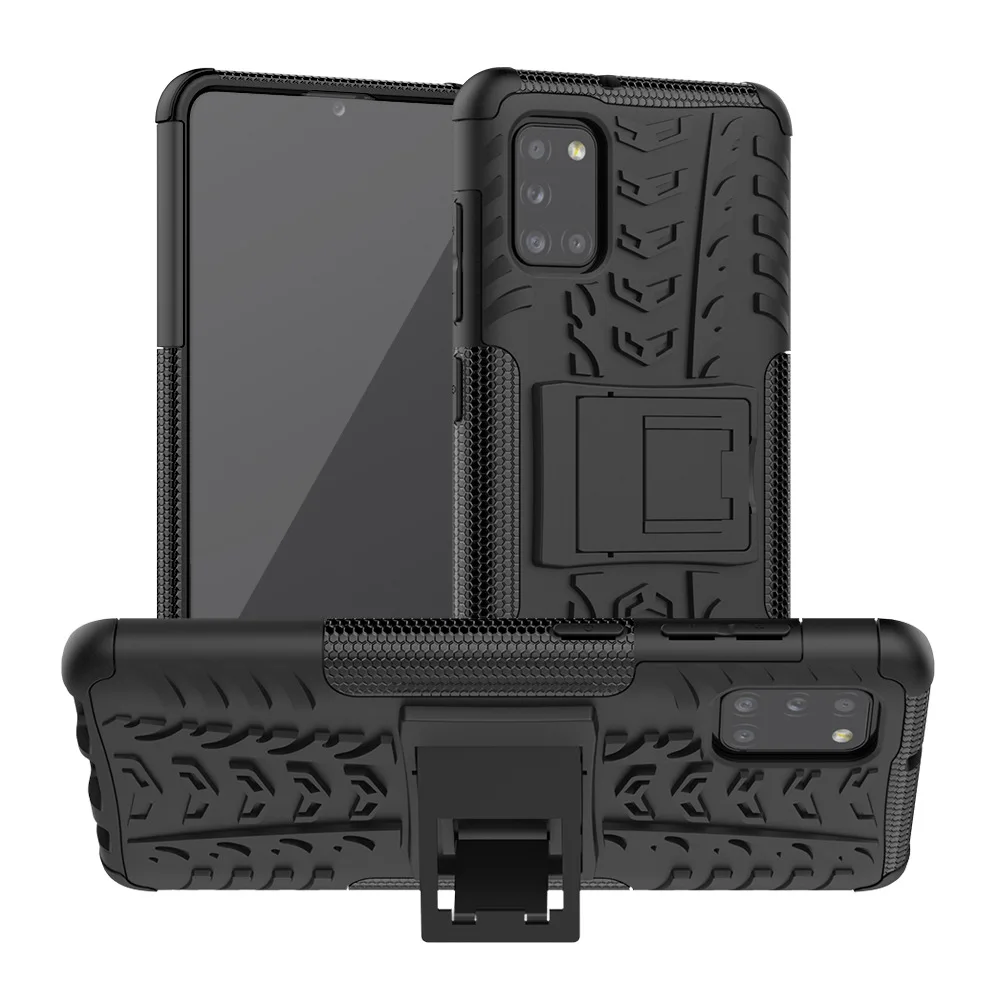 

Shockproof Tire Tyre Stand TPU PC Armor Case for Samsung A31 Lite Samsung A31 Hybrid Kickstand Back Cover