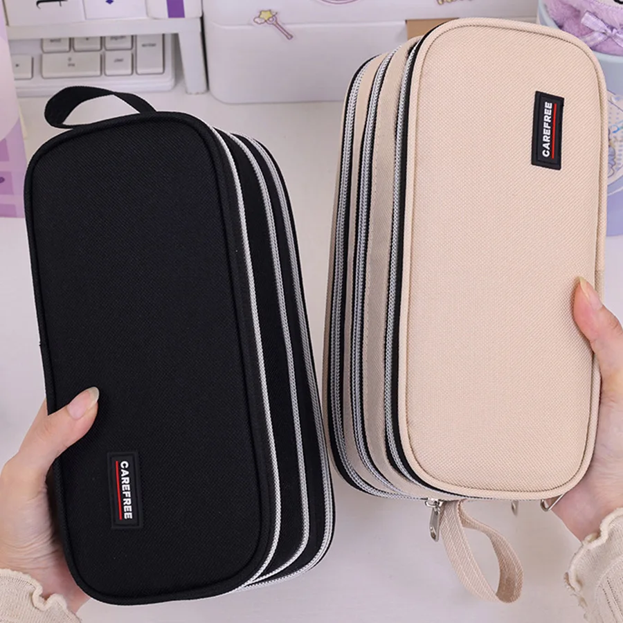 

Трехслойная простая коробка для канцелярских принадлежностей большой емкости, многофункциональный органайзер для канцелярских принадлежностей, ящик для хранения студентов