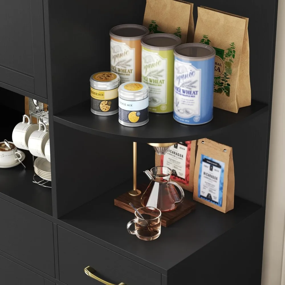 خزانة مطبخ حديثة من 3 طبقات مع 5 أبواب ودرجين ومساحة تخزين كبيرة #4