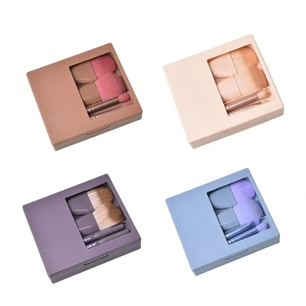 ชุดแปรงแต่งหน้าพกพาสำหรับผู้หญิง 5 ชิ้น แปรงแต่งหน้าเนื้อนุ่ม น้ำหนักเบา ชุดแปรงแต่งหน้าขนาดเล็ก แปรงอายแชโดว์