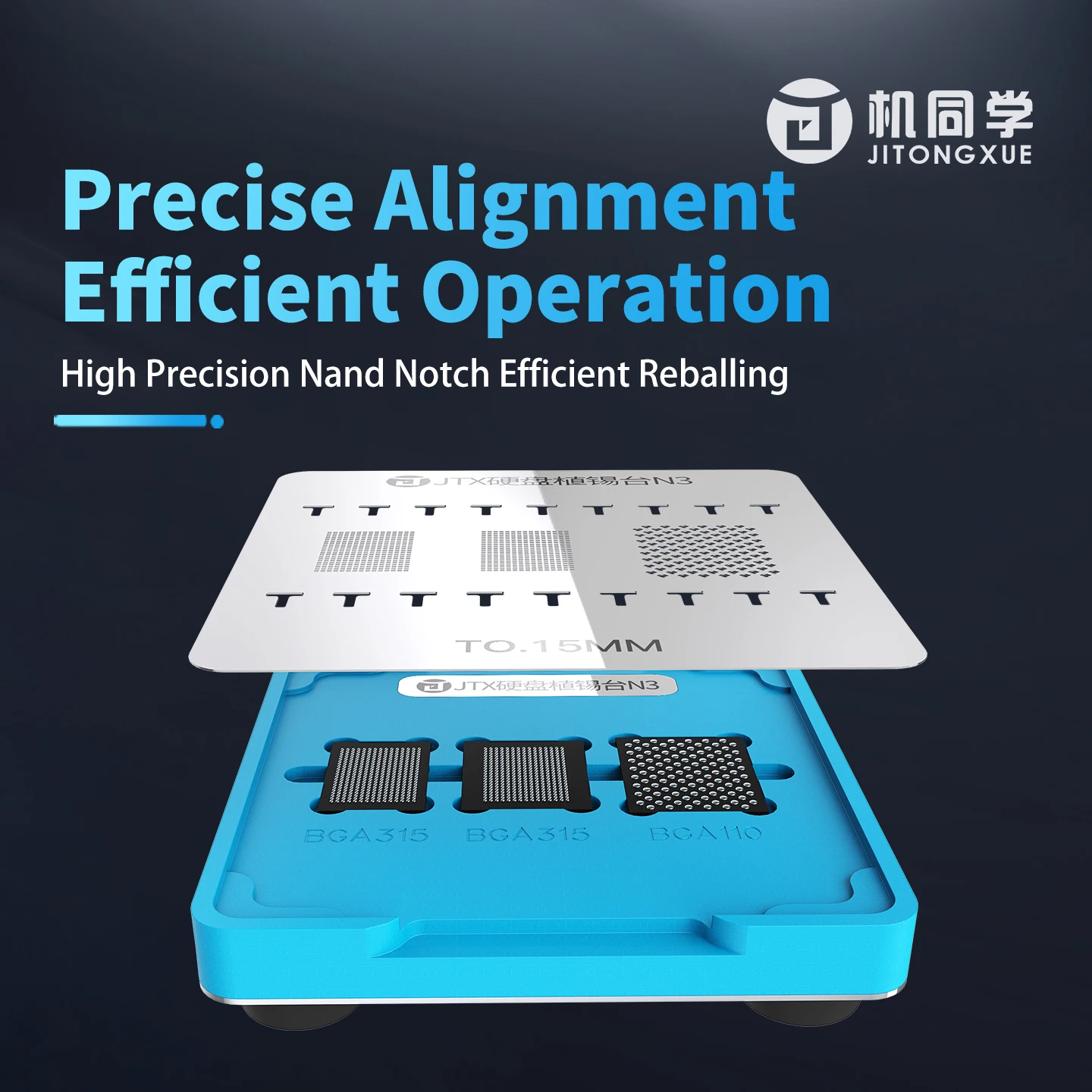 Jtx bga110 bga315 bga plantio estanho reballing estêncil plataforma telefone móvel nand ic chip estanho plantio solda malha de aço dispositivo elétrico