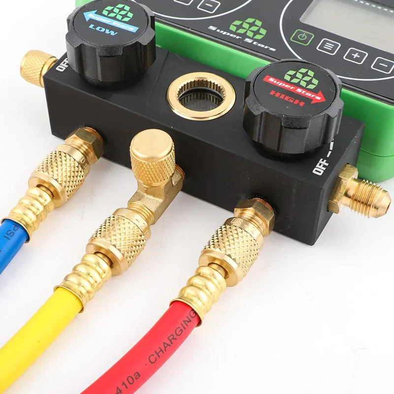 

NEW ST-B268D Electronic Fluoride Meter Visual Digital Display Double Meter Liquid Air Conditioning Refrigerant Pressure Evacuati