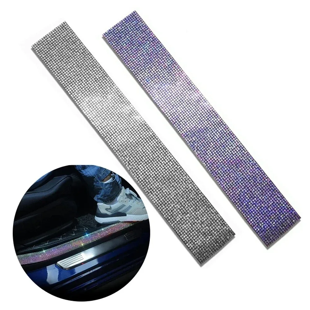 STONEGO Glass Rhinestone Stickers DIY Decoration Self Adhesive Embellishment Tablet Car Anti-Collision Tape Door Edge Sticker