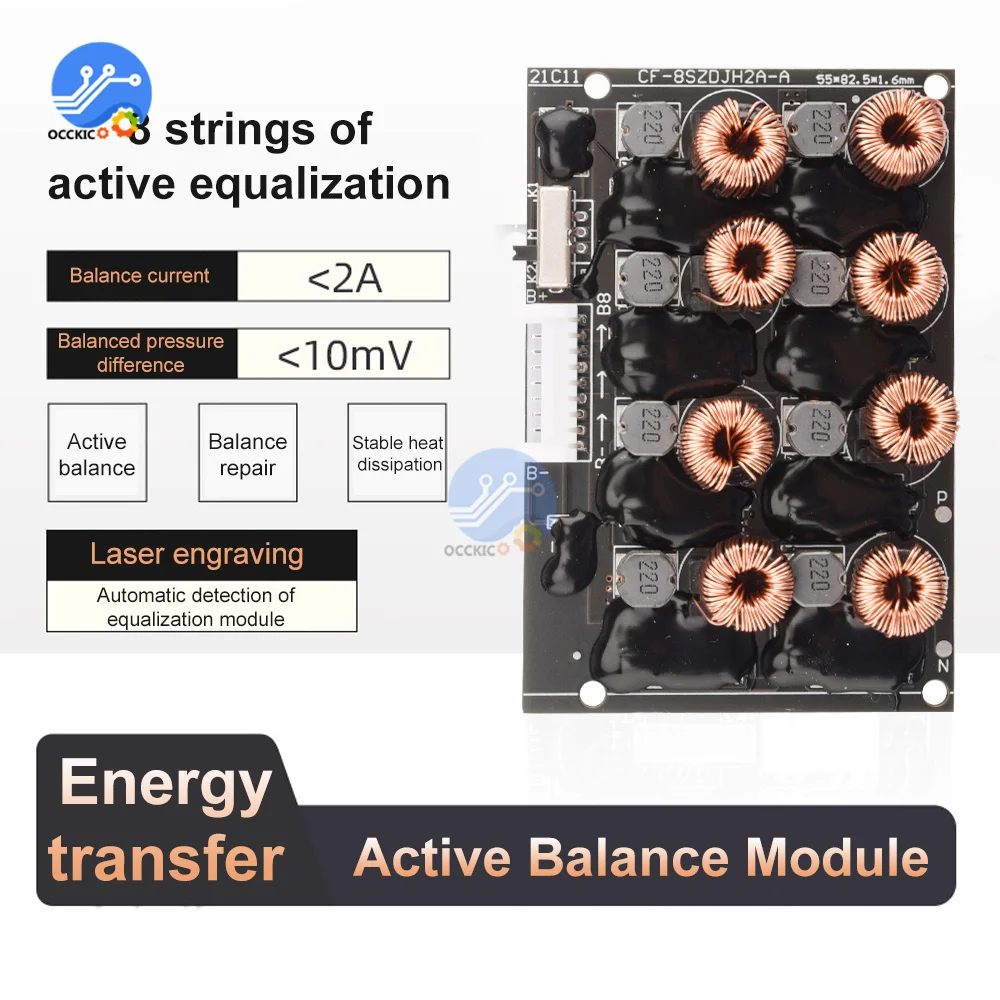 2A 4S 8S BMS aktywny Balancer korektor LiFePO4 litowo-jonowy 18650 bateria litowa moduł transmisji energii pokładzie bilans