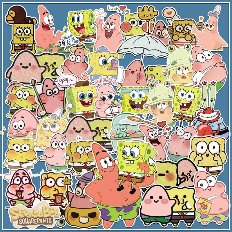 100Pcs Spongebob Squarepants Stickers Cartoon Schattige Patrick Star Computer Mobiele Telefoonhoes Bagage Notebook Stickers Groothandel