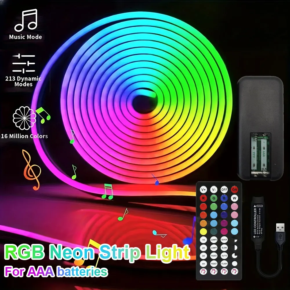 

Светодиодная RGB-лента 5В с 44-клавишным пультом дистанционного управления, регулируемой яркостью для подсветки телевизоров и декоративного оформления.