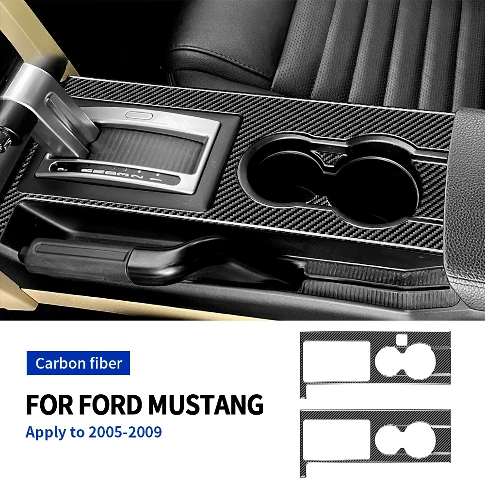 

Real Soft Carbon Fiber Sticker for Ford Mustang 2005 2006 2007 2008 2009 Car Gear Shift Panel Interior Trim Accessories Cover