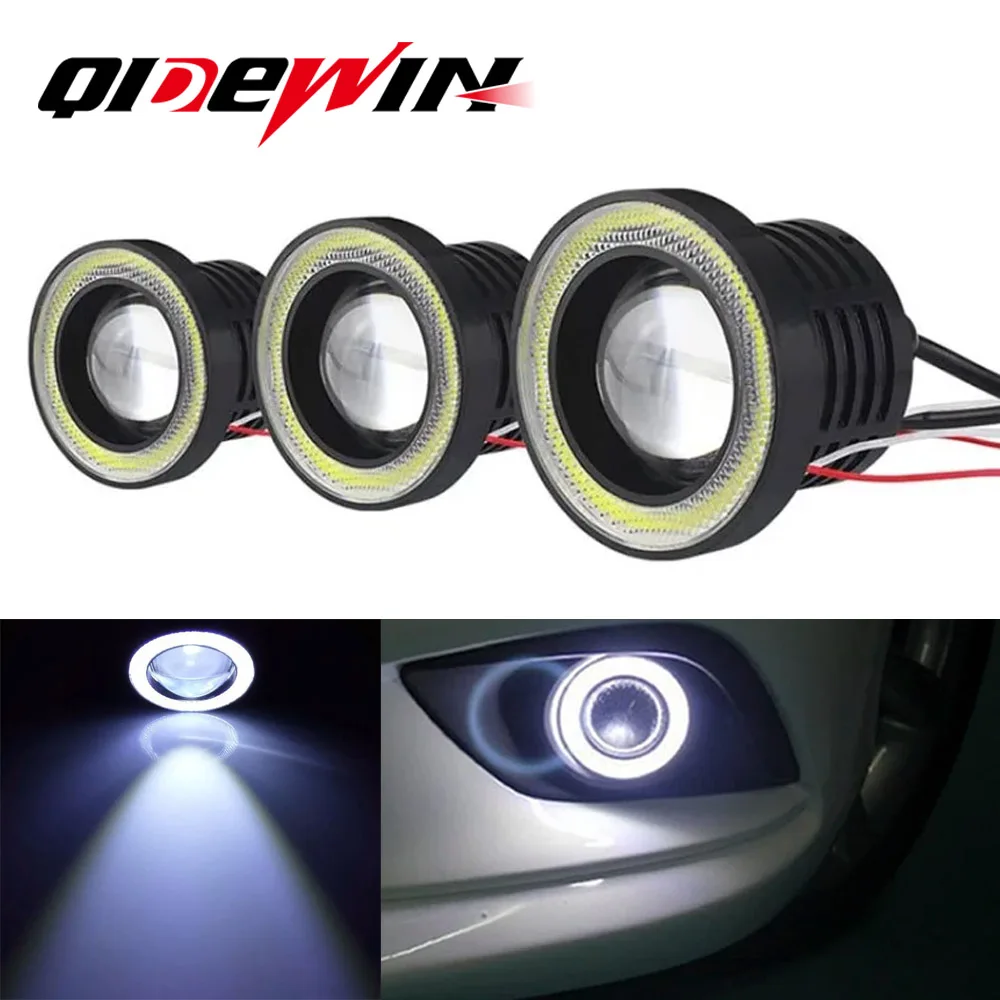 

1* 3.5" Angel Eyes LED Fog Light Car SUV Universal White Driving Head Lamp 12V
