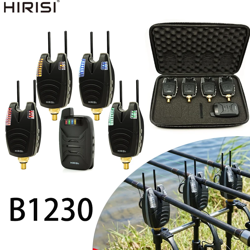 Hirisi Kabelloser Karpfenangel-Bissalarm Zusätzliches B1230 Angelausrüstungs-Set für Angler