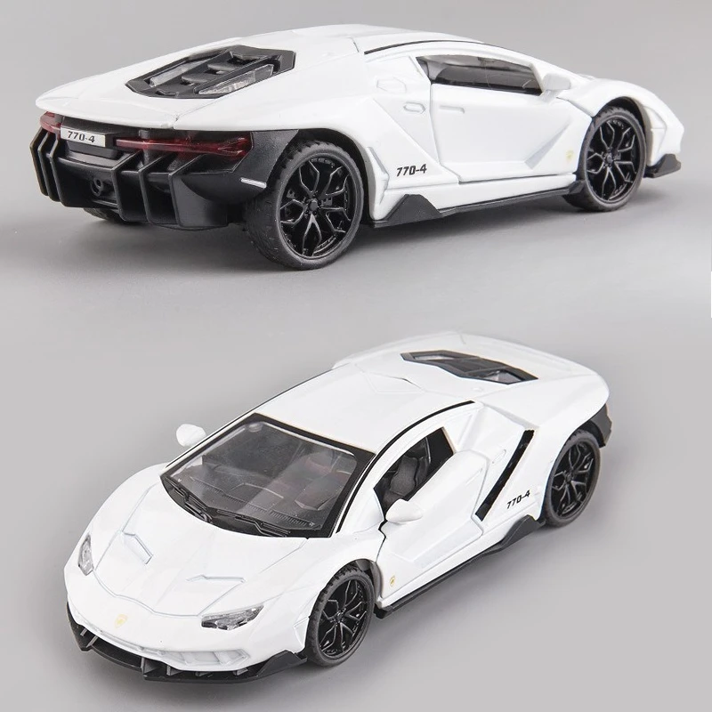 Simulación 1:32 Lambo LP770-4 modelo de coche de carreras con sonido y luz extraíble Metal vehículo de juguete para niños Coche en miniatura