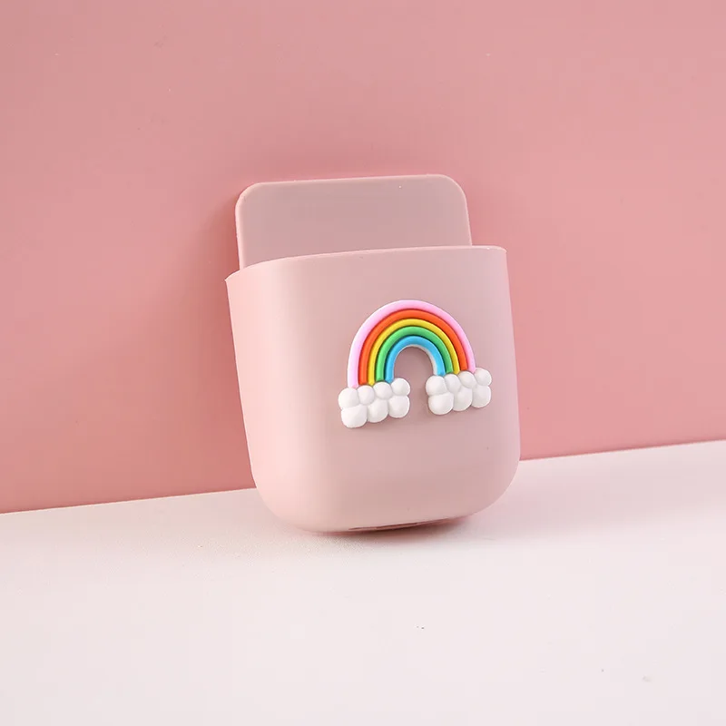 Cute Storage Rack Desk Organizadores Pen Holder Auto-adhesive Box Desktop Organizer Controle Remoto TV Mobile Phone Case Titular