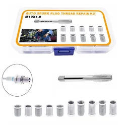 Spark Plug Repair Durable Thread Hole Repair Tools Set With 10 M10 X 10 Nuts And 1 High Speed Steel X10 Tap