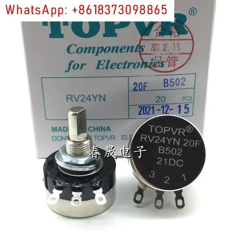 Potenziometro TOPVR da 10 pezzi RV24YN20FB502 B103 20 semiasse, potenziometro per console di gioco