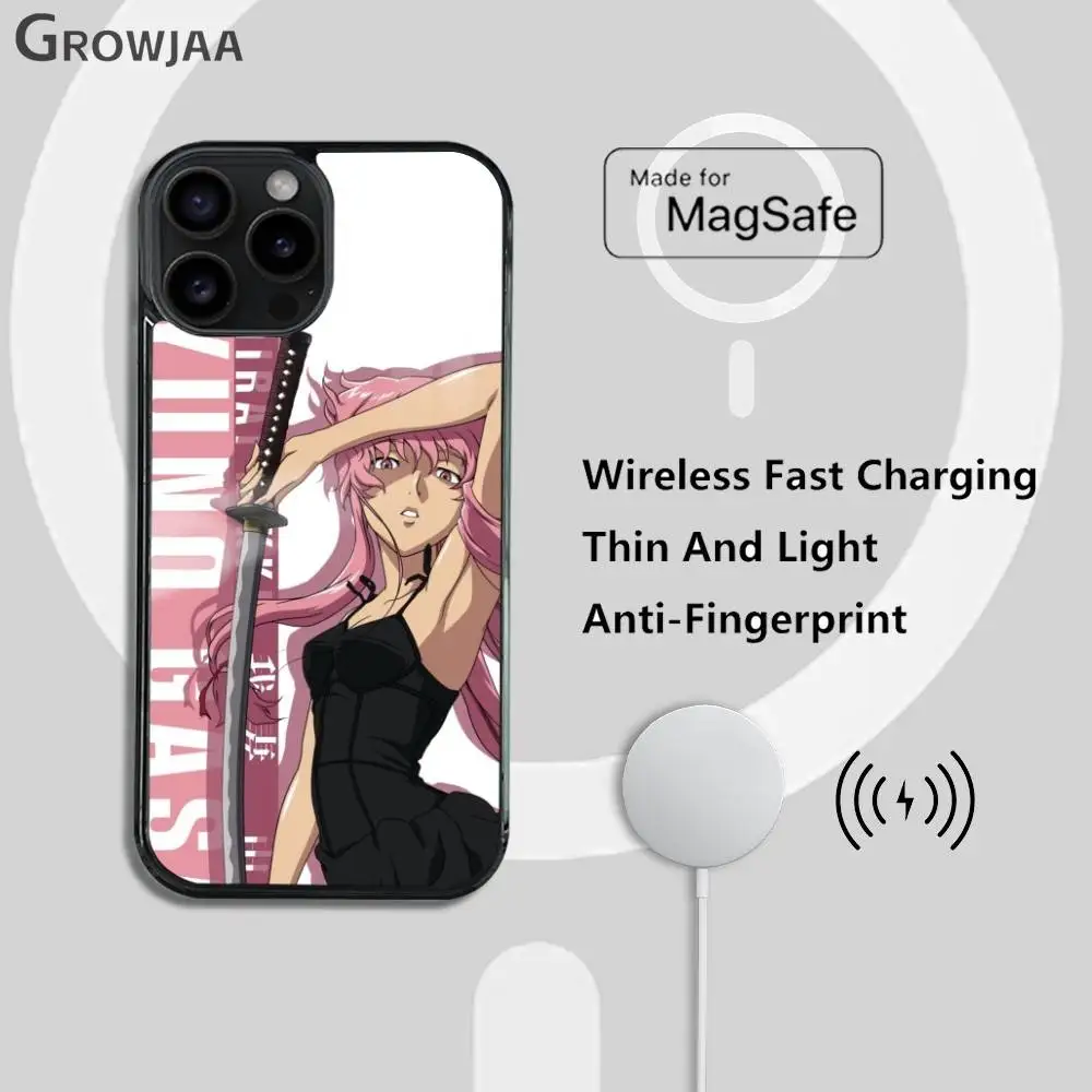 

Phone Case The F-Future Diary Anime For iPhone 16 15 14 13 12 11 Pro Max Plus Mini Wireless Charging Magnetic Hard Shell