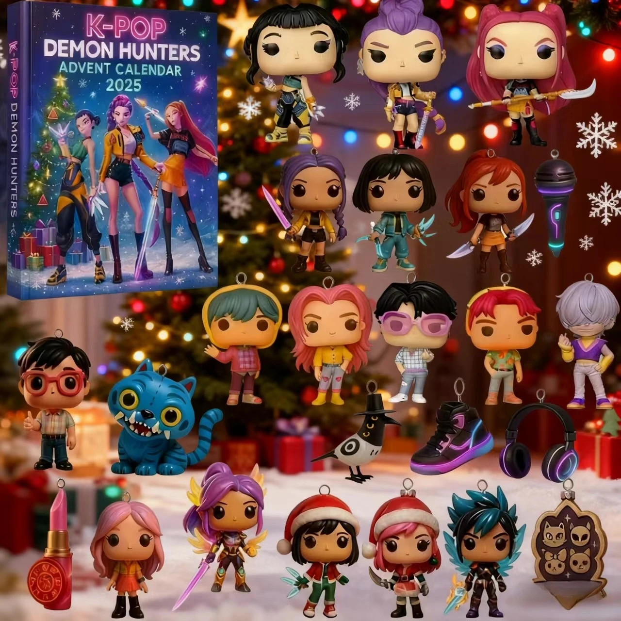 In stock Christmas Kpop Demon Hunting 24pcs Advent Calendar Surprise Blind Boxes For Halloween Mystery Box Gifts Toys