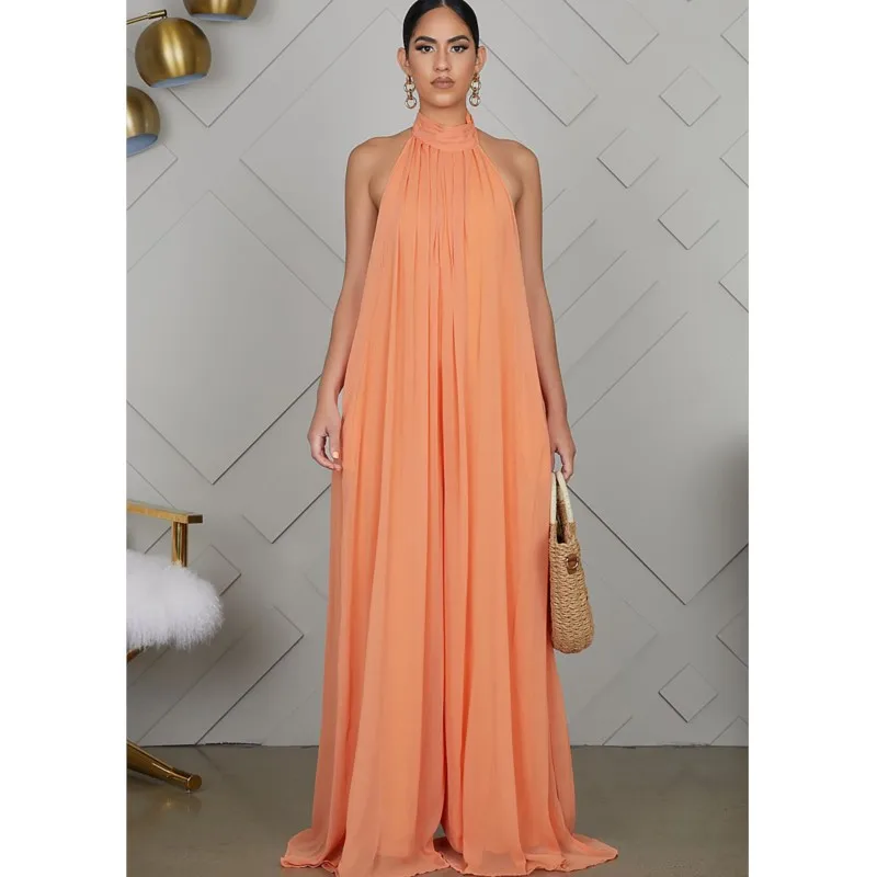 Women Fashion Solid Jumpsuit Stylish Summer Jumpsuits For Women Sexy Oversized Backless Wide Leg Pants Weather Elegant Jumpsuit