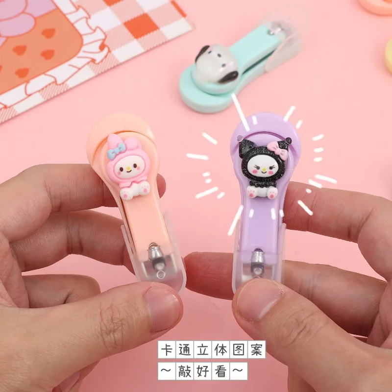 Sanrios Hellokitty Pochacco Kuromi Cinnamoroll Nail Scissors New Creative Cartoon Student Portable Stainless Steel Nail Clippers