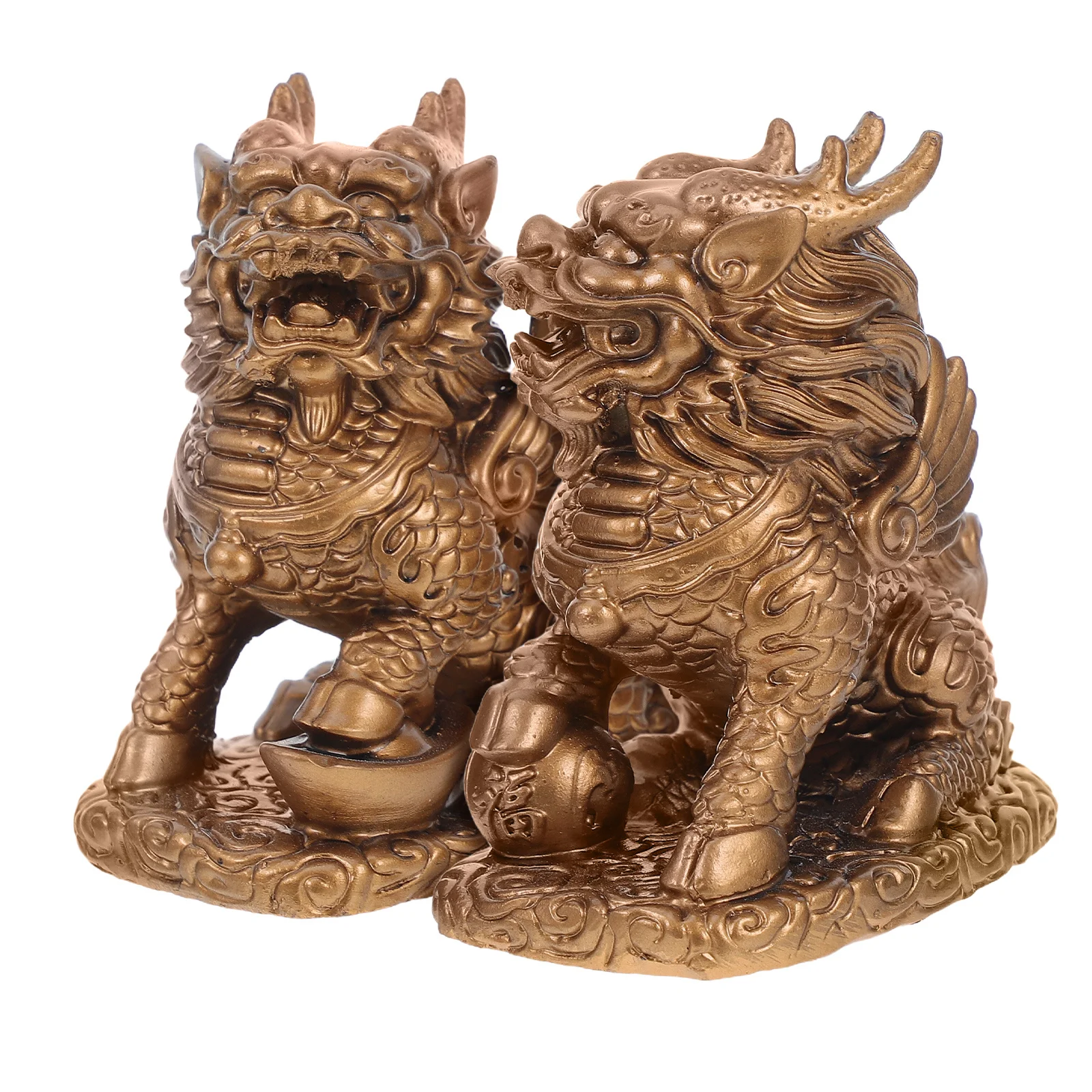 

Unicorn Ornament Kylin Feng Shui Decor Resin Sculpture Office Decorate Chinese Prosperity Wealth