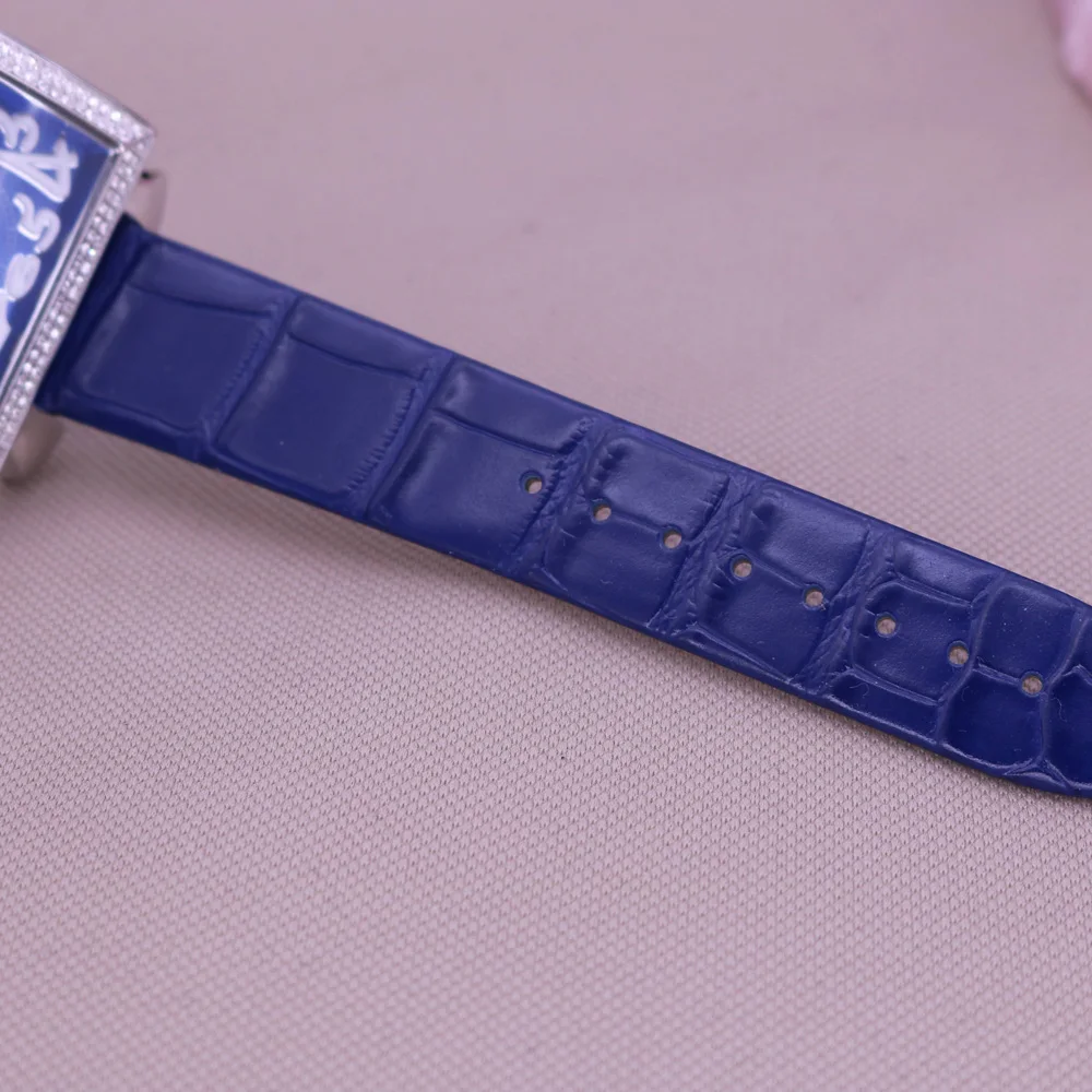 Luxury Davena Women's Watch Japan Mov't Classic Crystal Square Lady Hours Fine Fashion Real Leather Bracelet Girl's Gift Box