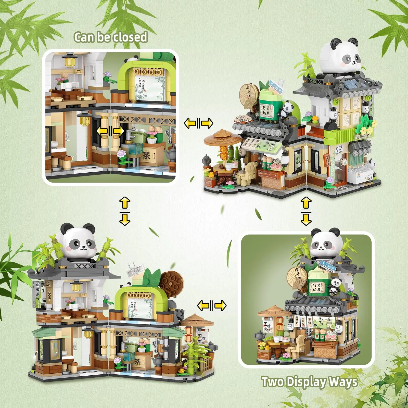 860 pièces magasin de thé vue sur la rue Mini blocs de construction modèle ensemble de construction créatif pour les filles Simulation Architecture jouet cadeau pour les enfants
