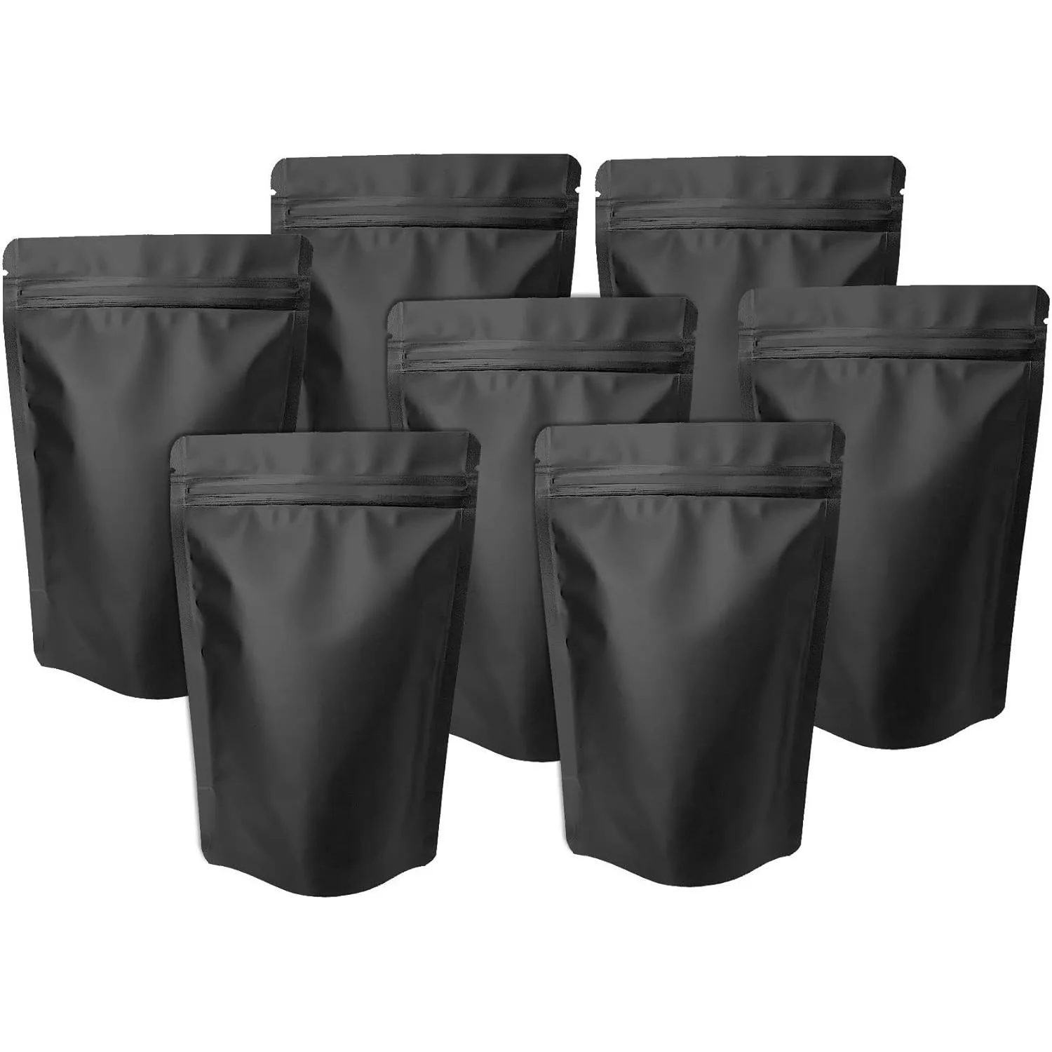 100 Uds. Bolsas de paquete con cierre de cremallera de doble cara a prueba de olores papel de aluminio sellado térmico cremallera de plástico joyería de caramelo sellado térmico de café