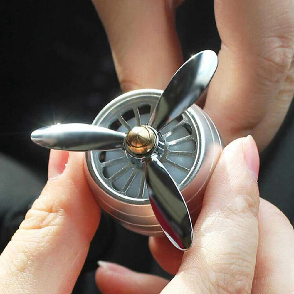 1PCS Car Air Freshener Rotating LED Fragrance Dispenser Fragrance For Air Vents Interior Ornaments Parts Glossy Finish Handy