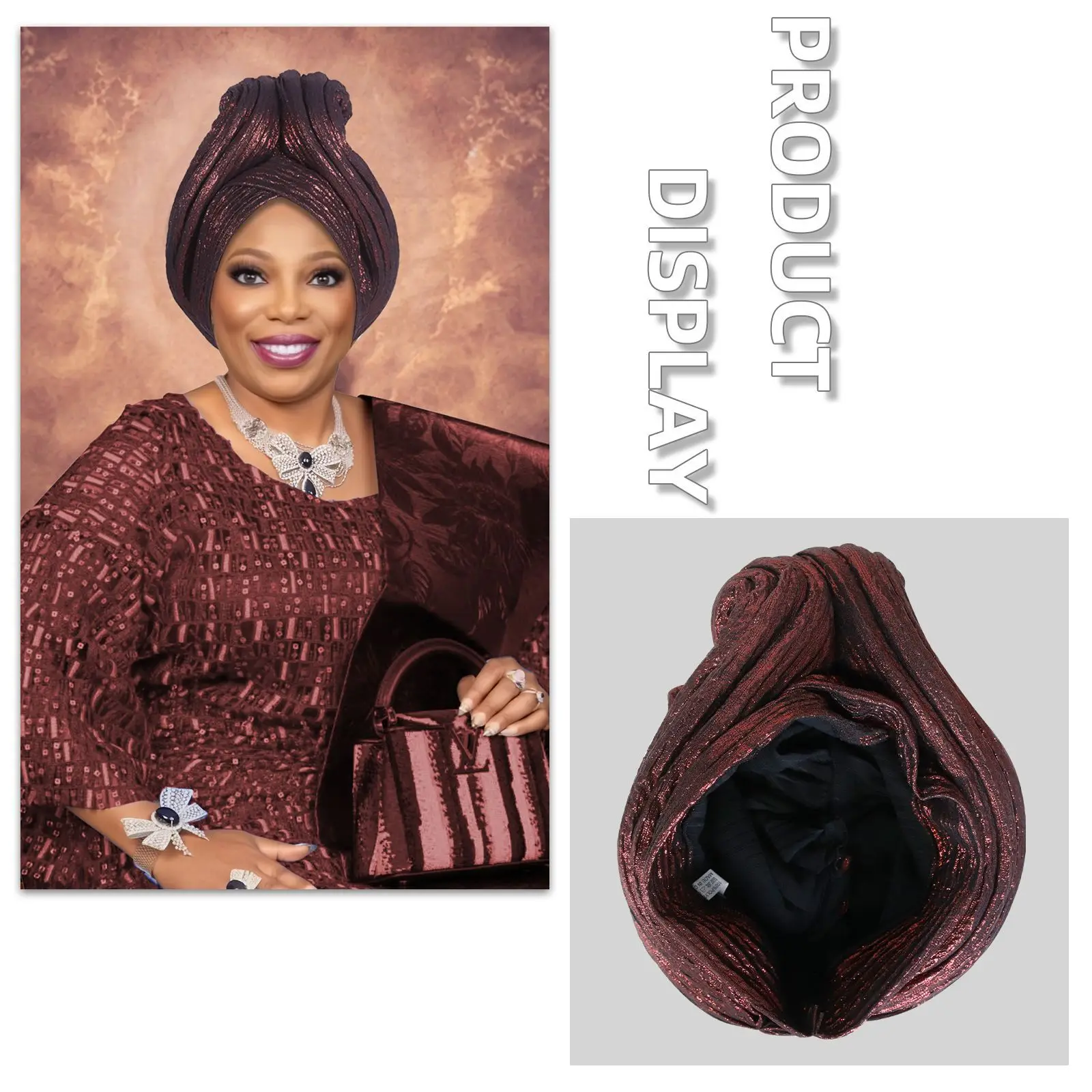 

New African traditional South American Muslim black hat thousand Chiba pure color heavy industry pullover hat women