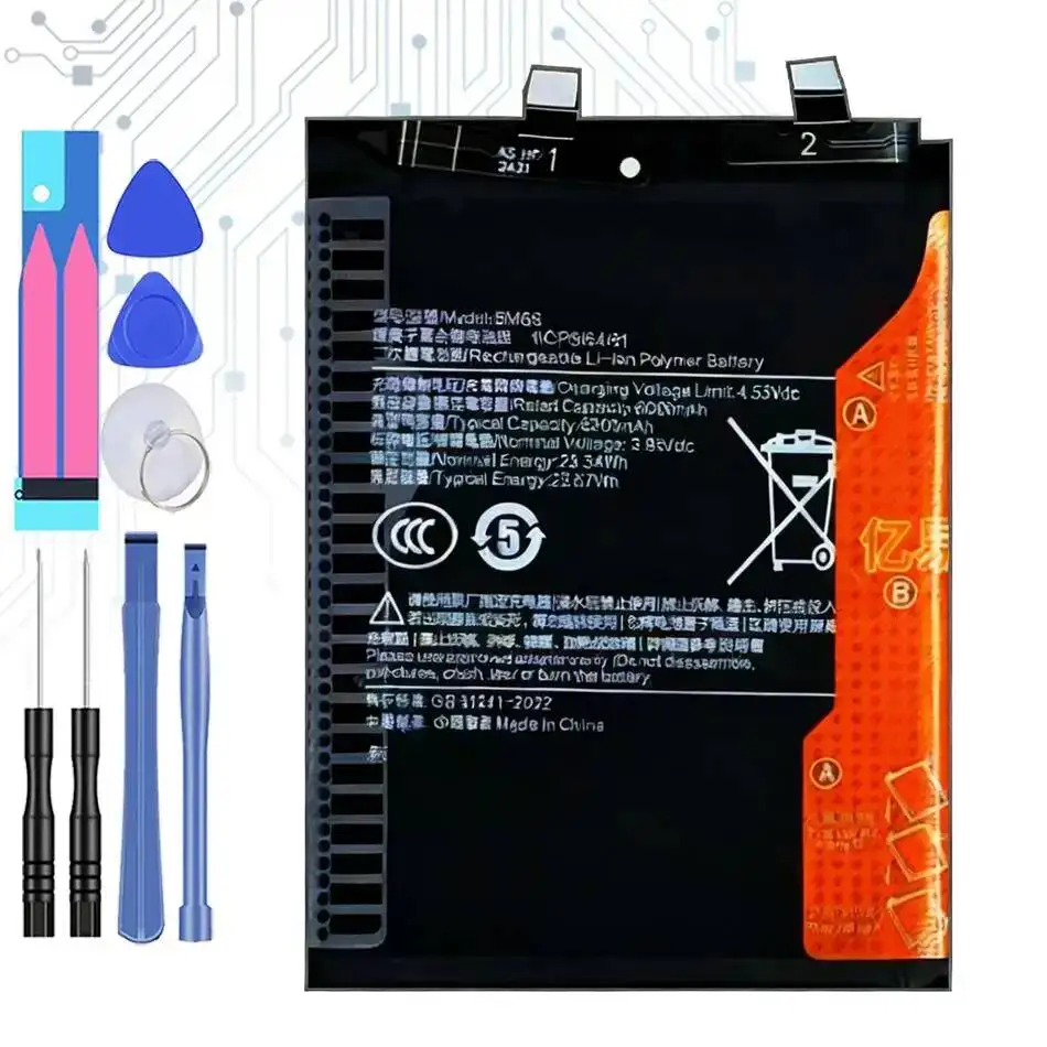 

6200Mah For Xiaomi Redmi Note 14 Pro Plus Note14 Pro+ 5G BM68 Mobile Phone Battery Long Lasting Durable