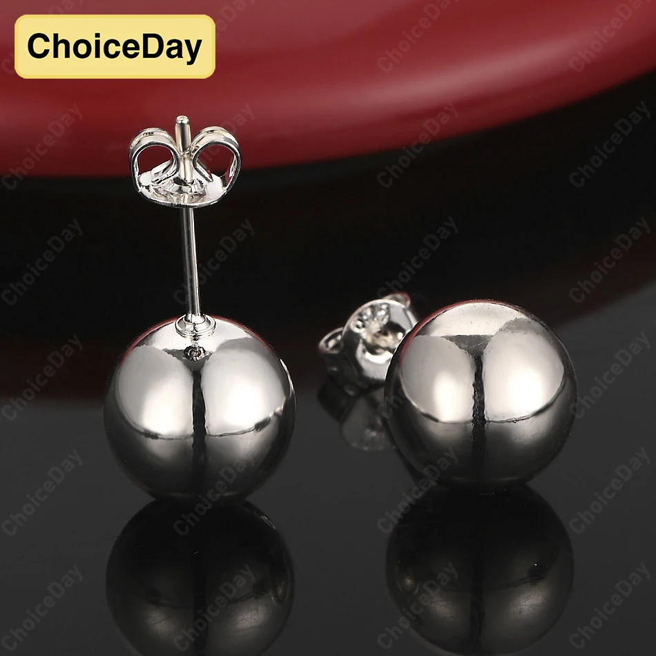 

ChoiceDay 925 Sterling Silver Exquisite Round Bead Earrings for Women Charming Temperament Fashion Accessories Jewelry