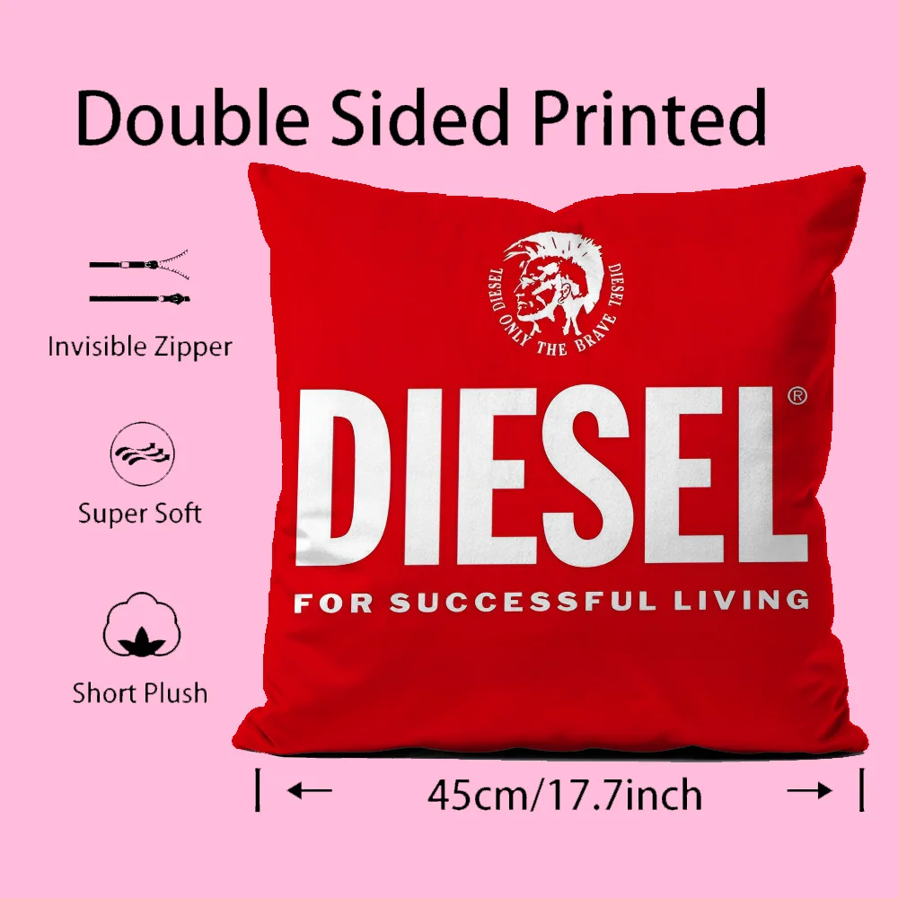 غطاء وسادة مربع أساسي بشعار نخالة الديزل غطاء وسادة مضاد للغبار بسحاب غير مرئي حريري قصير من القطيفة غطاء وسادة أريكة