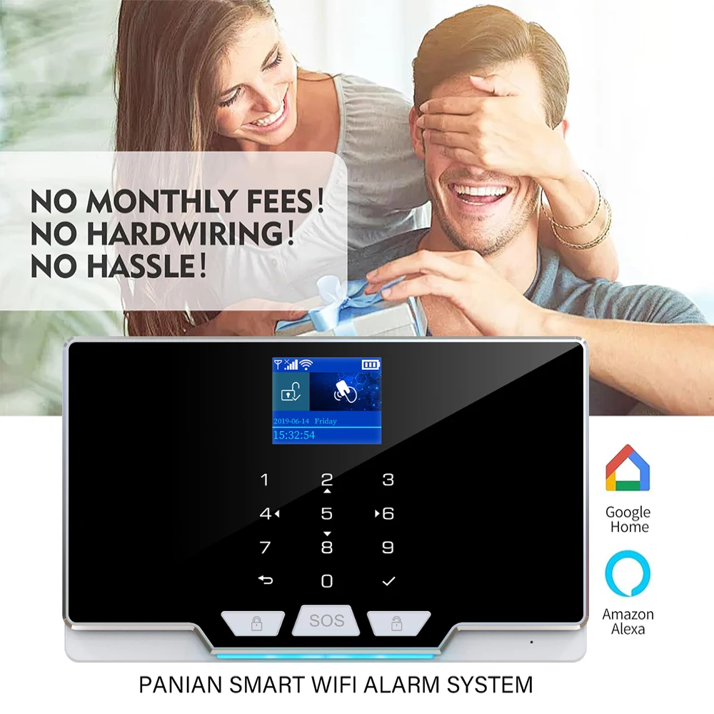 PANIAN Smart WIFI Residential Alarm Wireless 433MHz GSM Central Alarm Tuya Motion Detector Door Sensor Burglar IP Camera