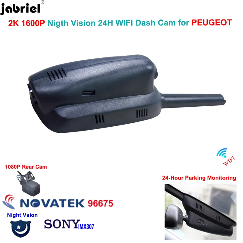 

2K 1440P WIFI Video Recorder Dash Cam for PEUGEOT 3008 308 for PEUGEOT 208 2008 for PEUGEOT 508 206 307 24H Dashcam Car DVR