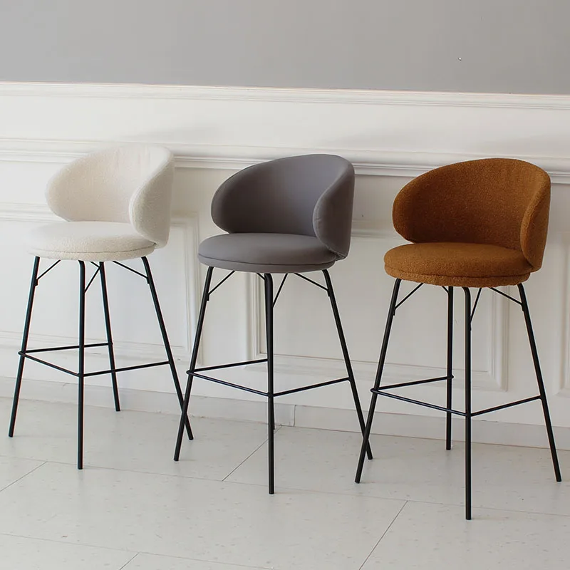 Sillas de Bar nórdicas de diseño de terciopelo, comedor, mostrador alto, moderno, tocador de oficina